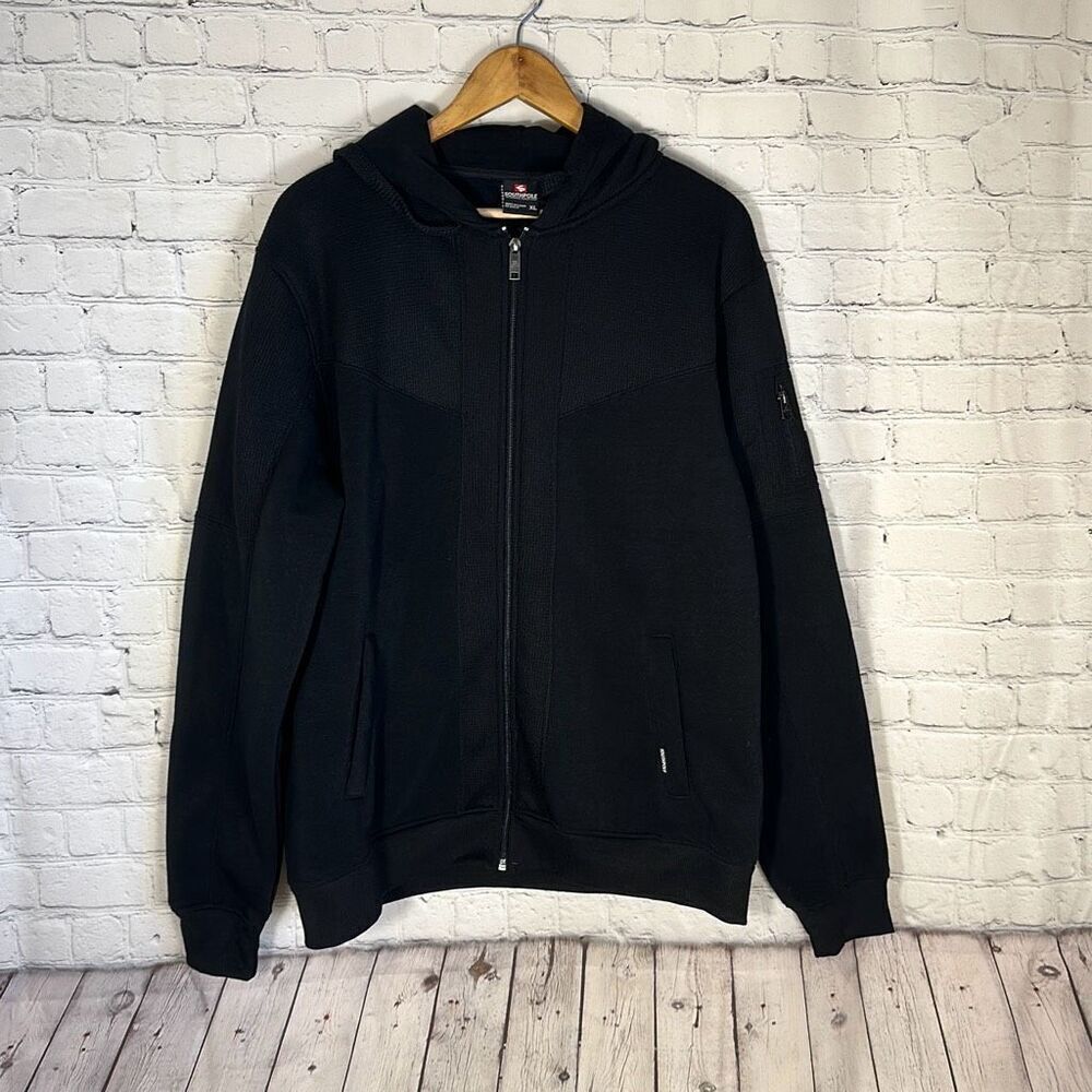 South Pole Mens Black Full Zip Hoodie size‎ XL Pockets
